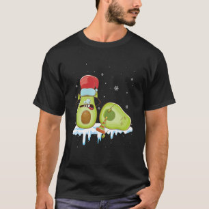 Camiseta Aguacate Feliz Navidad Vegan Pajama Santa Hat Xma