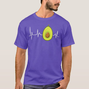 Camiseta Aguacate florido latido ECG ritmo cardíaco Veggie