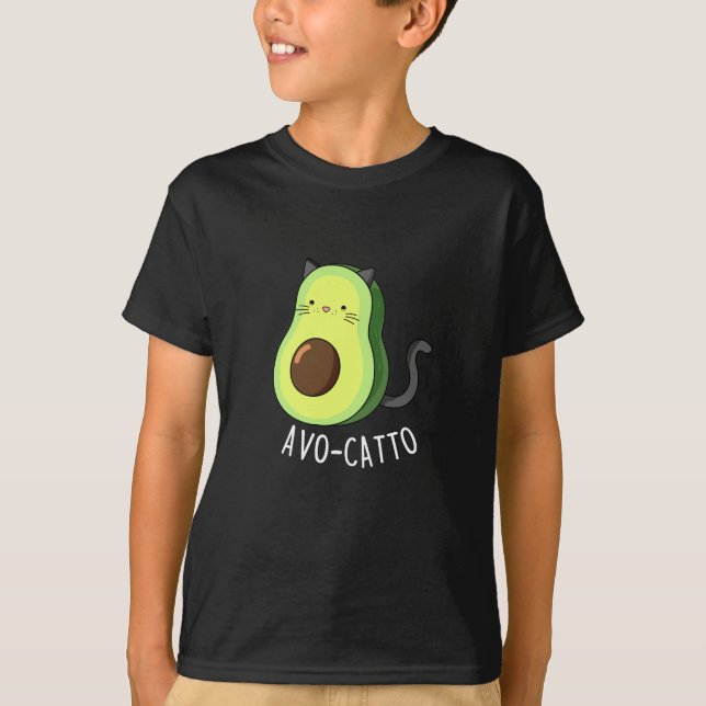 Camiseta Aguacate Funny Aguacate Cat Pun Dark BG (Anverso)