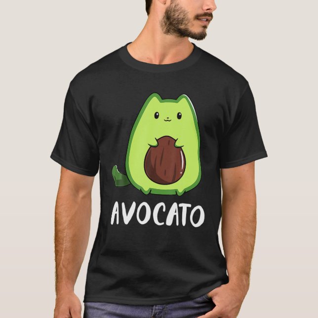 Camiseta Aguacate Funny Cupo Gato Aguacate Vegan Y Gato Lov (Anverso)