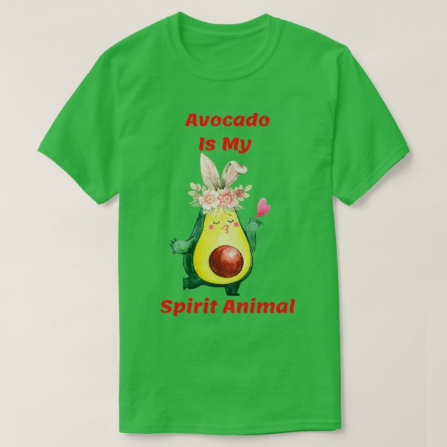 Camiseta Aguacate gracioso es mi espíritu orejas de conejit (Diseño del anverso)