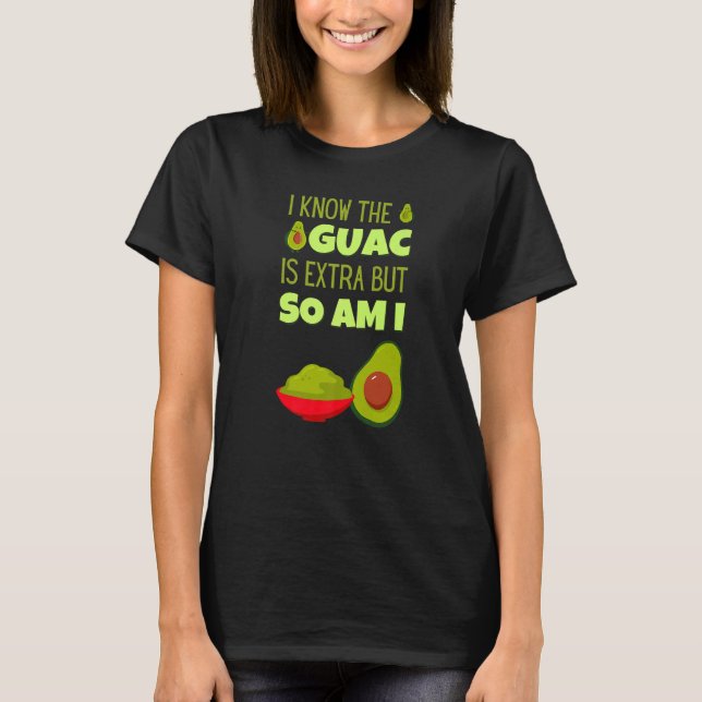 Camiseta Aguacate guacamole mexicano extra guac (Anverso)