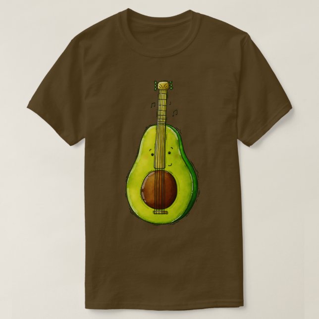 Camiseta Aguacate guitarra (Diseño del anverso)
