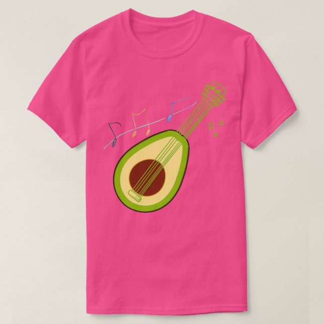 Camiseta Aguacate guitarra 2 (Diseño del anverso)