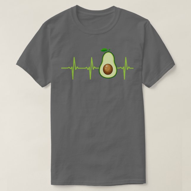 Camiseta Aguacate Heartbeat Aguacate Vegetarianos (Diseño del anverso)