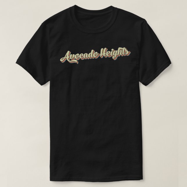 Camiseta Aguacate Heights TShirt Retro Art Baseball Font Vi (Diseño del anverso)