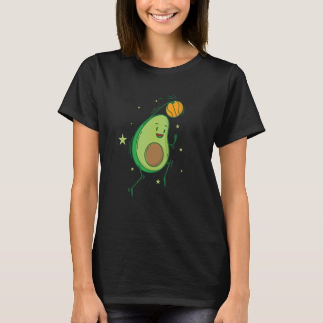 Camiseta Aguacate Jugando Baloncesto (Anverso)