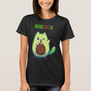 Camiseta Aguacate Kitten Come Gato De Fruta Verde M