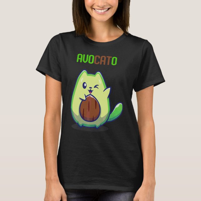 Camiseta Aguacate Kitten Come Gato De Fruta Verde M (Anverso)