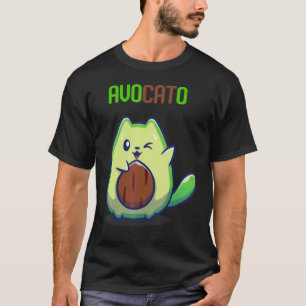 Camiseta Aguacate Kitten Come Gato De Fruta Verde M