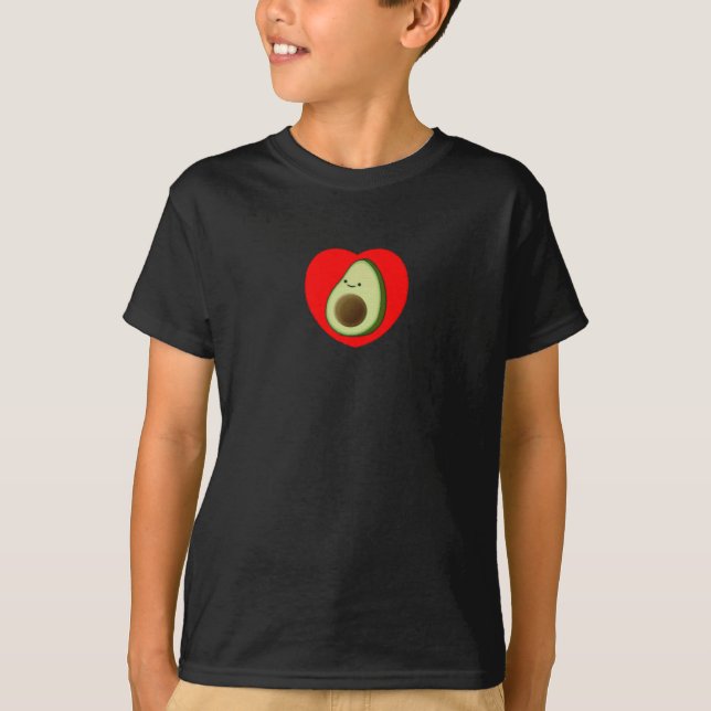 Camiseta Aguacate lindo en el corazón rojo (Anverso)
