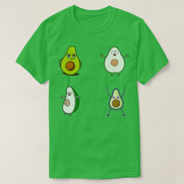Camiseta aguacate lindo pegatina pack vegano (Diseño del anverso)