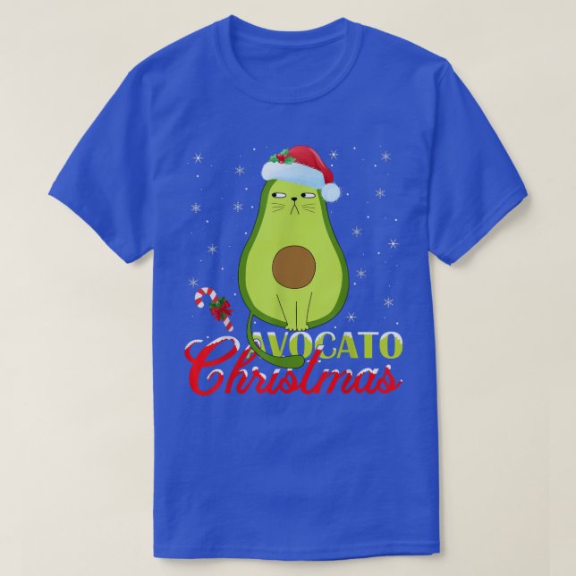 Camiseta Aguacate Lover Xmas enciende Santa Aguacate Cat Ch (Diseño del anverso)