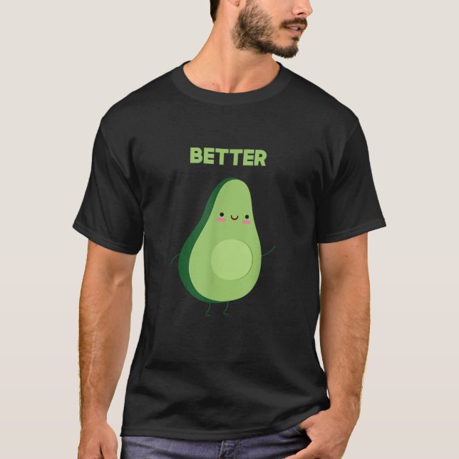 Camiseta Aguacate Mejor Pareja De Media Concordancia Cute V (Anverso)