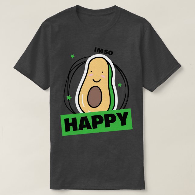 Camiseta Aguacate Minimalista blanco verde (Diseño del anverso)