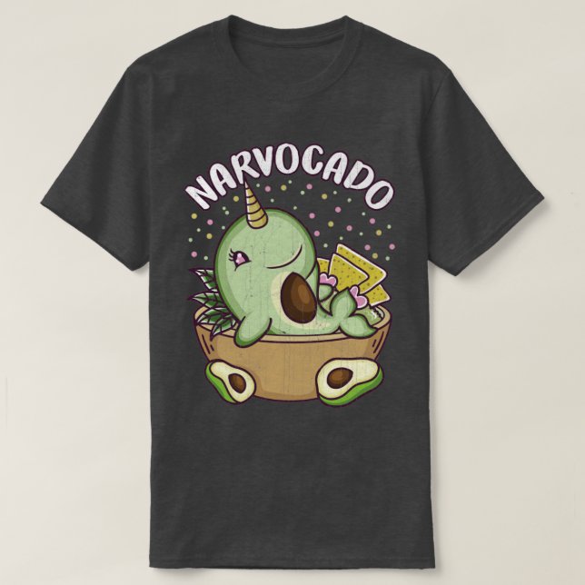 Camiseta Aguacate Narwhal Narvocado Funny Cuida Comida (Diseño del anverso)