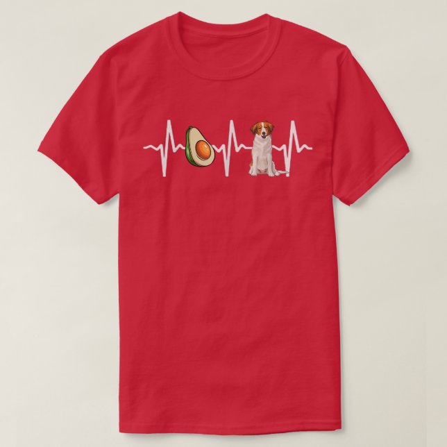 Camiseta Aguacate Nederlandse Kooikerhondje Heartbeat Dog L (Diseño del anverso)