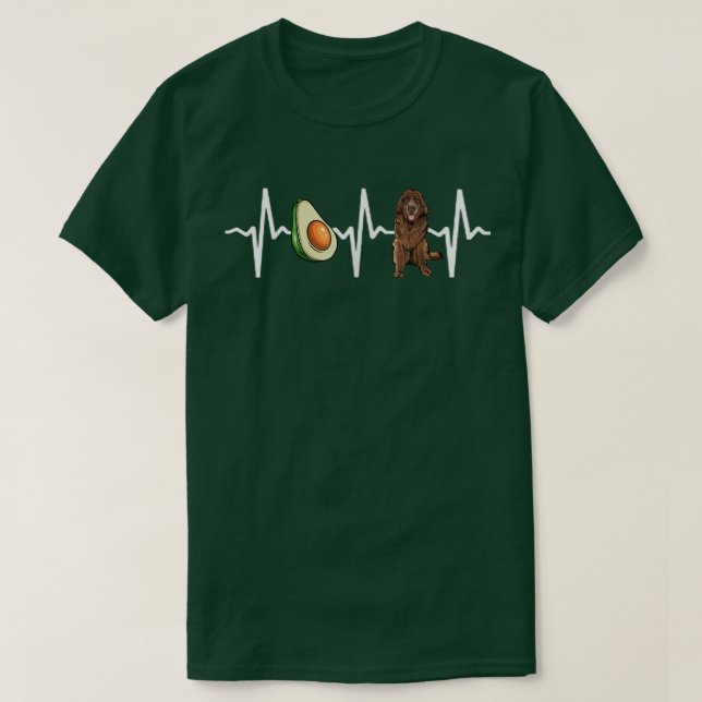 Camiseta Aguacate Newfoundland Heartbeat Dog Lover (Diseño del anverso)