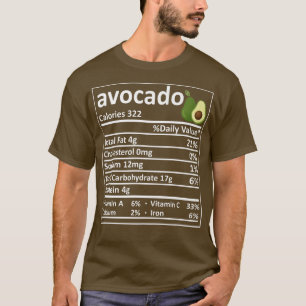 Camiseta Aguacate Nutrición Alimentos Hechos Graciosos Acci