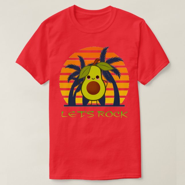 Camiseta aguacate plush letx27s rock (Diseño del anverso)