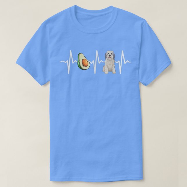 Camiseta Aguacate Polaco Lowland Sheepdog Heartbeat Dog Lov (Diseño del anverso)