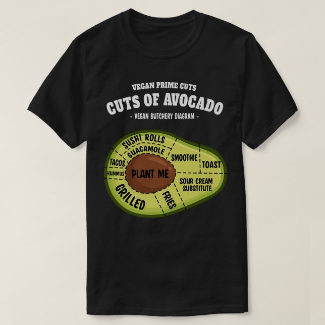 Camiseta Aguacate Prime Recorte Funny Carnicero Vegan y Agu (Diseño del anverso)