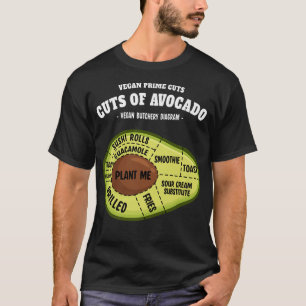 Camiseta Aguacate Prime Recorte Funny Carnicero Vegan y Agu