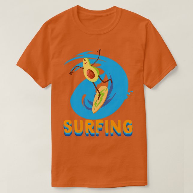 Camiseta Aguacate Surfing Funny (Diseño del anverso)