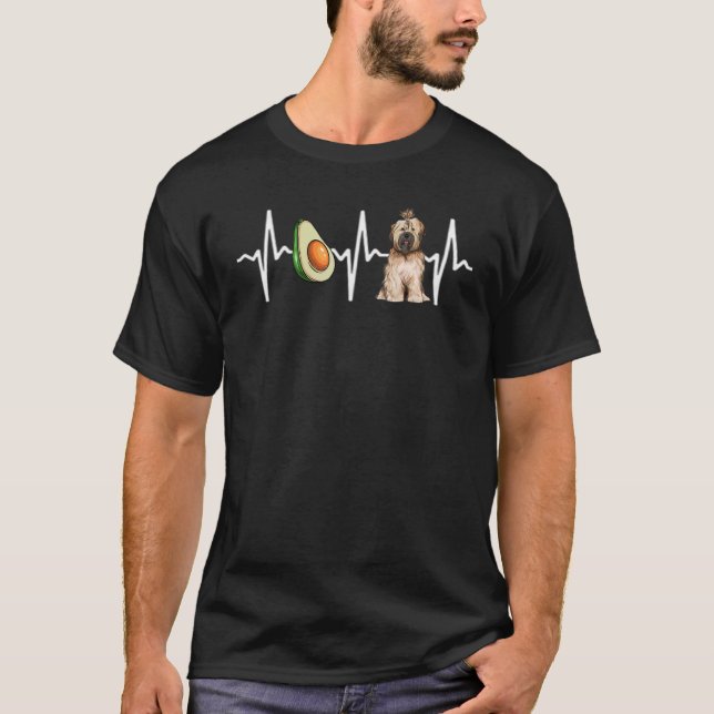 Camiseta Aguacate Tibetano Terrier Heartbeat Dog (Anverso)