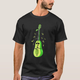 Camiseta Aguacate tocando guitarra músico eléctrico acústic