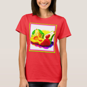 Camiseta Aguacate tropical, fresa y mango. ¡Hazte con una e