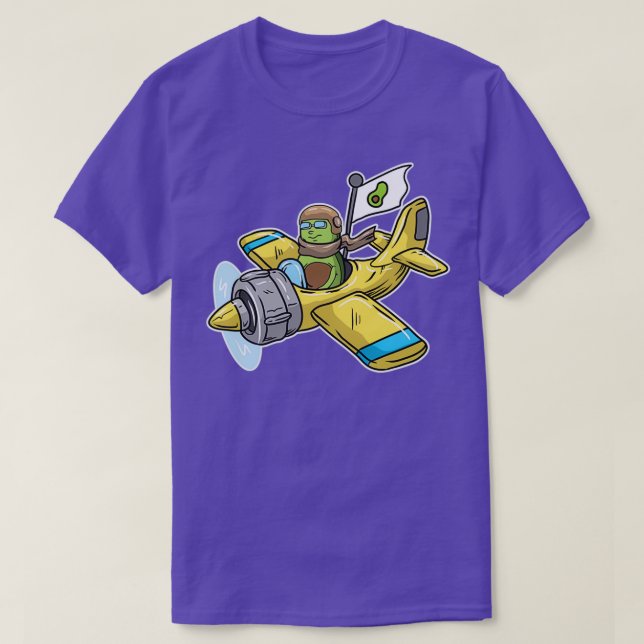 Camiseta Aguacate volando en un avión (Diseño del anverso)