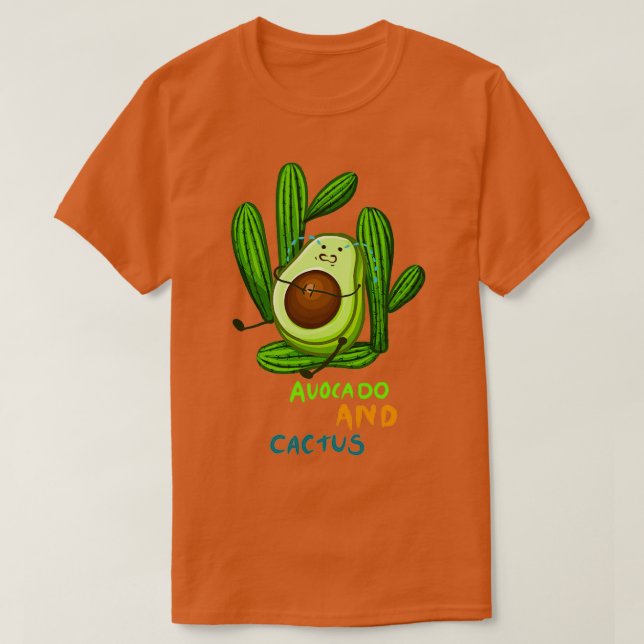 Camiseta Aguacate y cactus divertidos (Diseño del anverso)