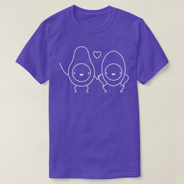 Camiseta Aguacate y huevo Los amantes son solo blancos (Diseño del anverso)