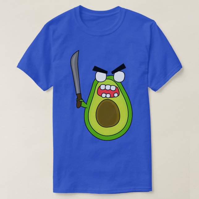 Camiseta aguacate zombie enojado (Diseño del anverso)
