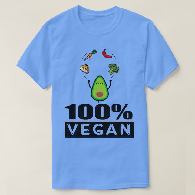 Camiseta Aguacates 100 vida vegana (Diseño del anverso)