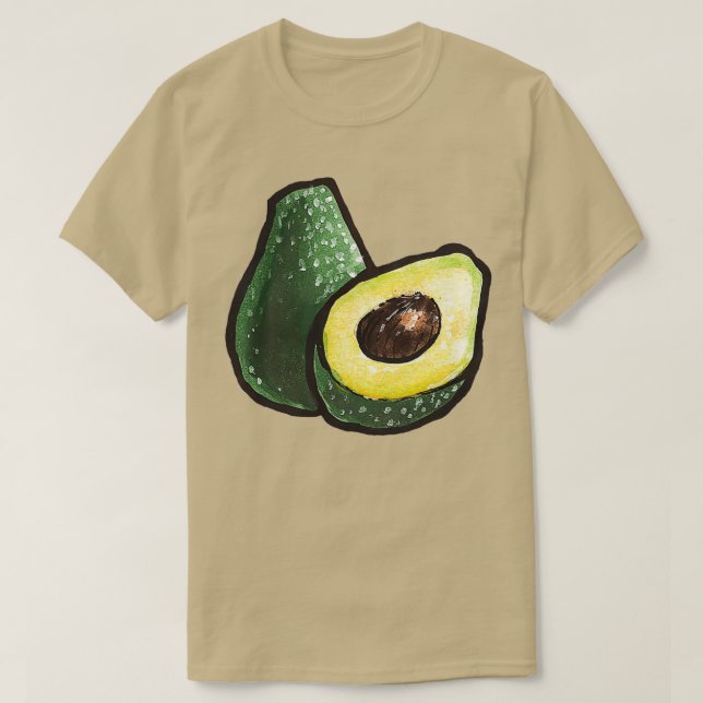 Camiseta aguacates acuarelas (Diseño del anverso)