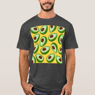 Camiseta Aguacates en un fondo amarillo mostaza