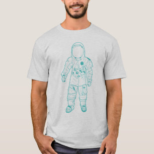 Camiseta Aguamarina adulta del astronauta