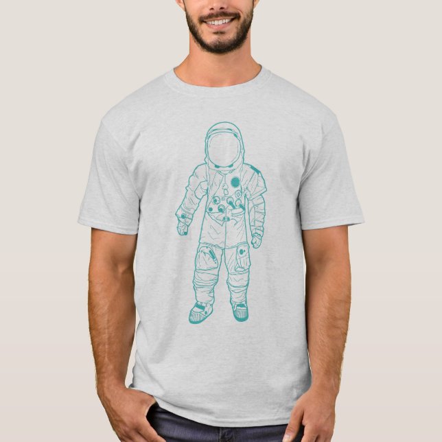 Camiseta Aguamarina adulta del astronauta (Anverso)