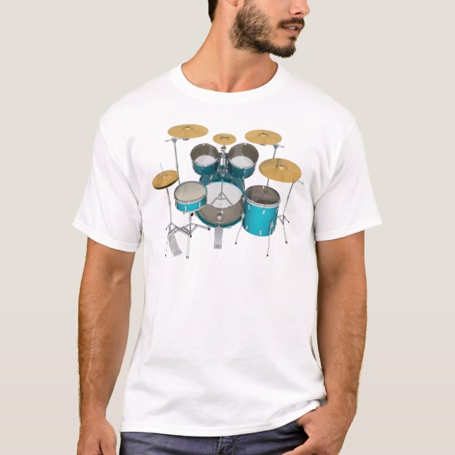 Camiseta Aguamarina/batería de la turquesa: (Anverso)