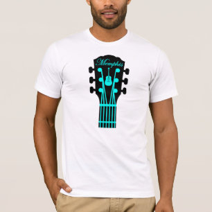Camiseta Aguamarina de la guitarra de Memphis
