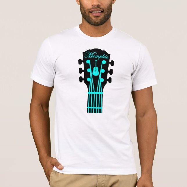 Camiseta Aguamarina de la guitarra de Memphis (Anverso)
