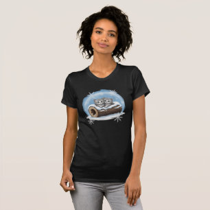Camiseta Aguanta Bebé Gato en la Nieve Gatito lindo colgand