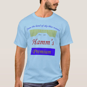 Camiseta aguas azules de cielo, logotipo de Hamms