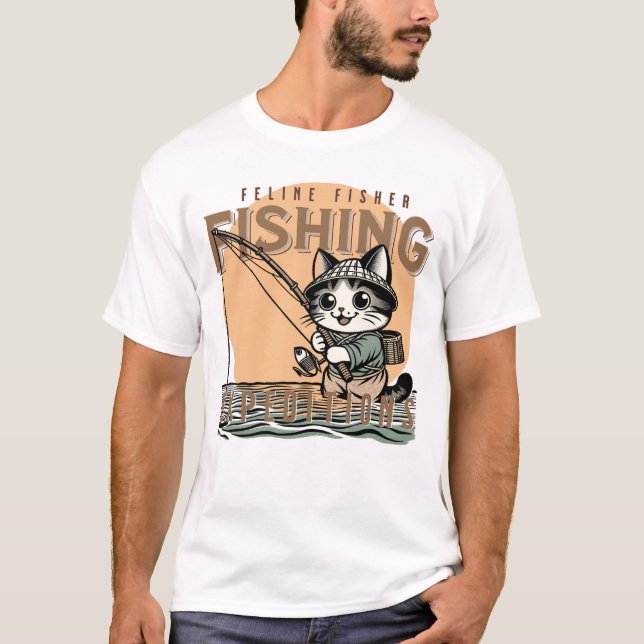 Camiseta Aguas de Whisker - Diversión de pesca de gato (Anverso)