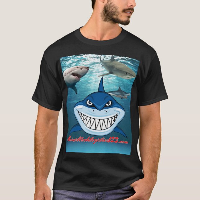 Camiseta aguas infestadas de tiburones (Anverso)