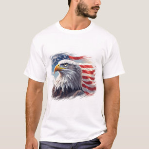 Camiseta Águila abstracta con bandera – Diseño artístico de