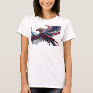 Camiseta Águila abstracta dorada vibrante diseño original