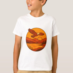 Camiseta Águila al atardecer - Arte retro para la naturalez